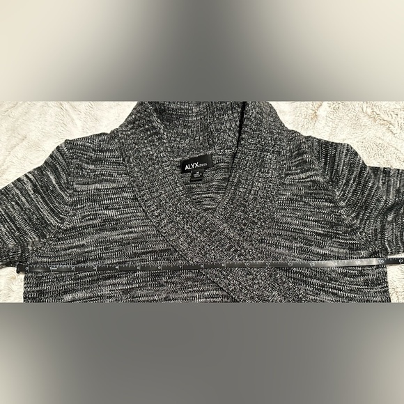 Alyx Heather Gray Asymmetrical Sweater Dress with Silver Buckle - Picture 4 of 9